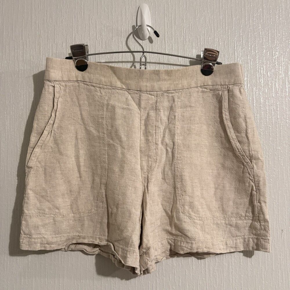 Banana Republic Shorts Linen Blend Pull On Elastic High Rise Coastal Women's M
